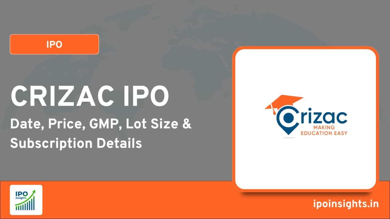 CRIZAC IPO – Date, Price, Lot Size & Subscription Details