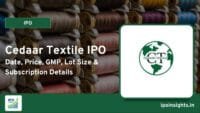 Cedaar Textile IPO – Date, Price, GMP, Lot Size & Subscription Details